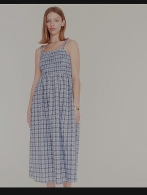 J Crew Smocked Plaid Dress